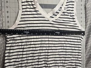 Time And Tru Women's L (10-12) sleeveless double v shirttail striped dress
